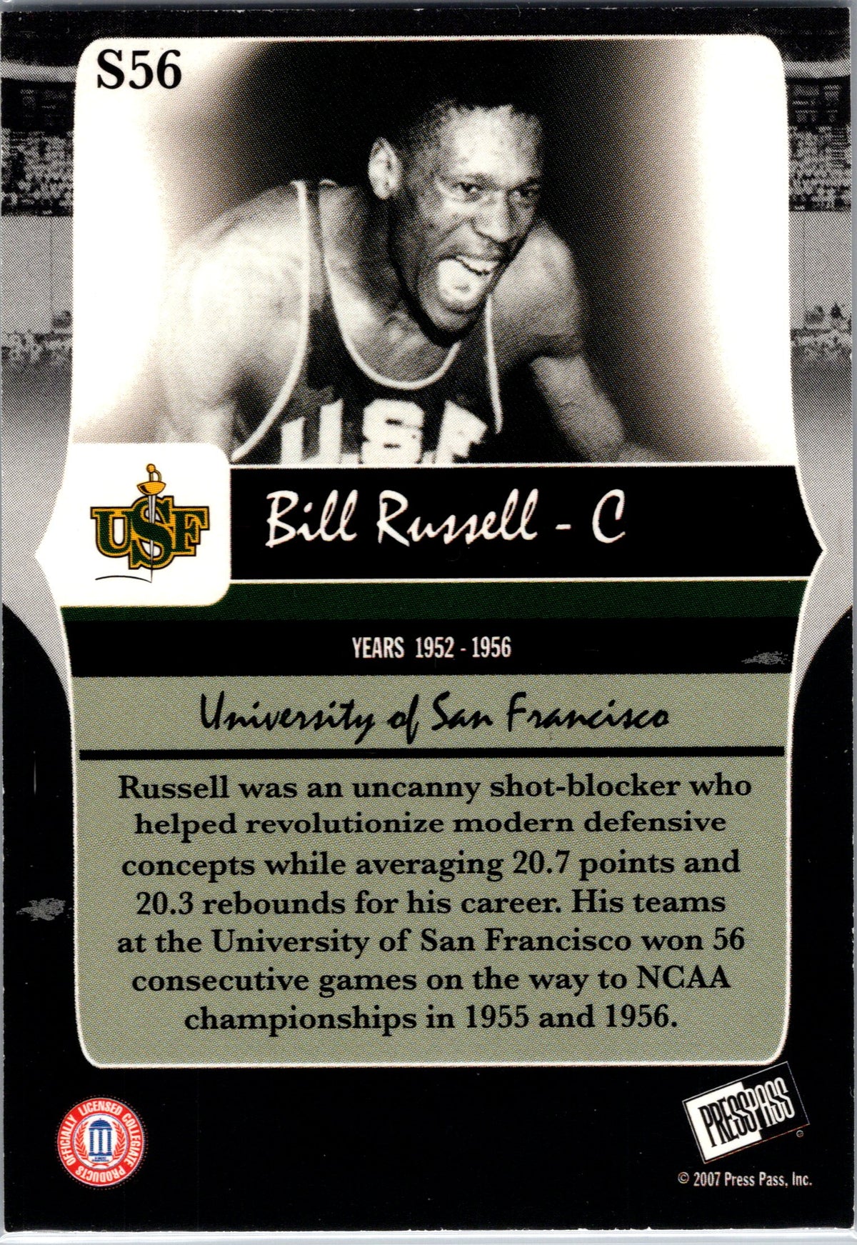 2006-07 Press Pass Legends #S56 Bill Russell Silver #/499