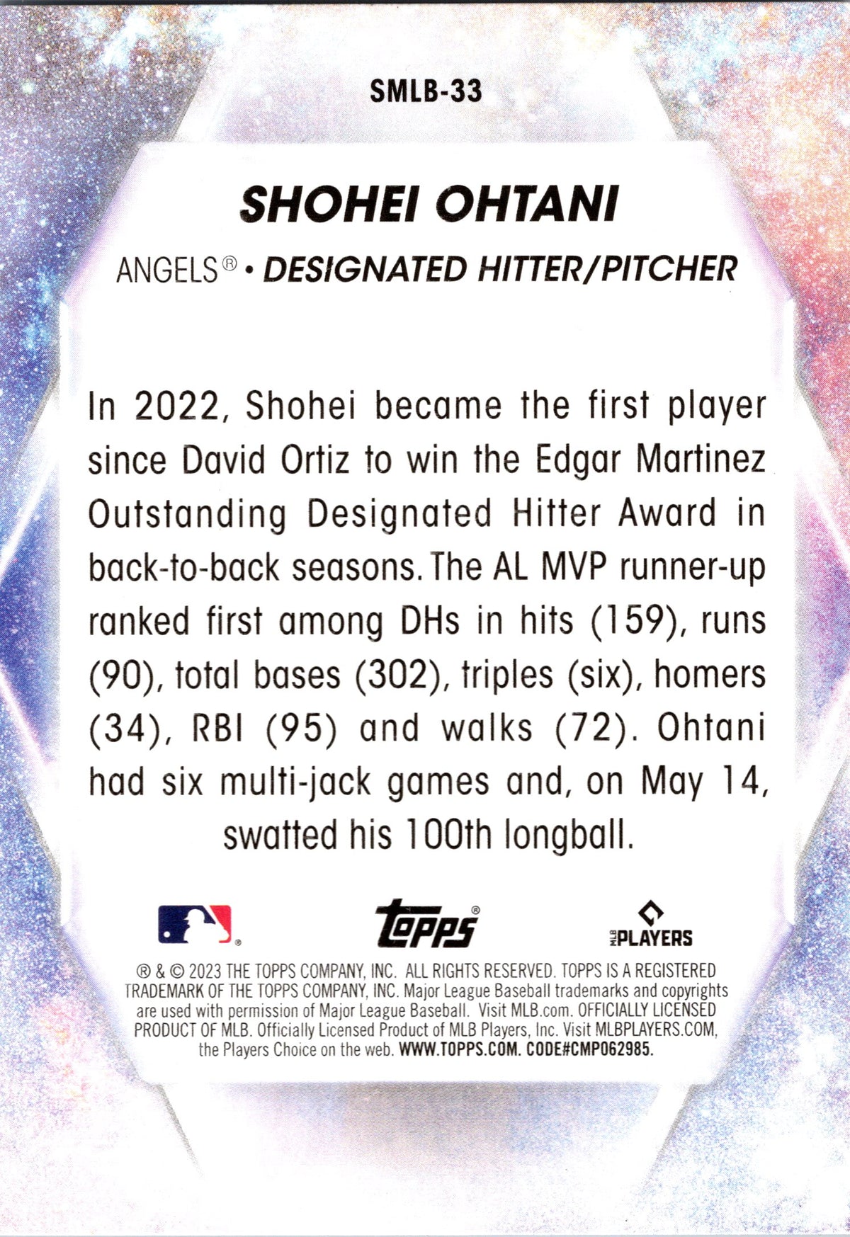 2023 Topps #SMLB-33 Shohei Ohtani Stars of MLB