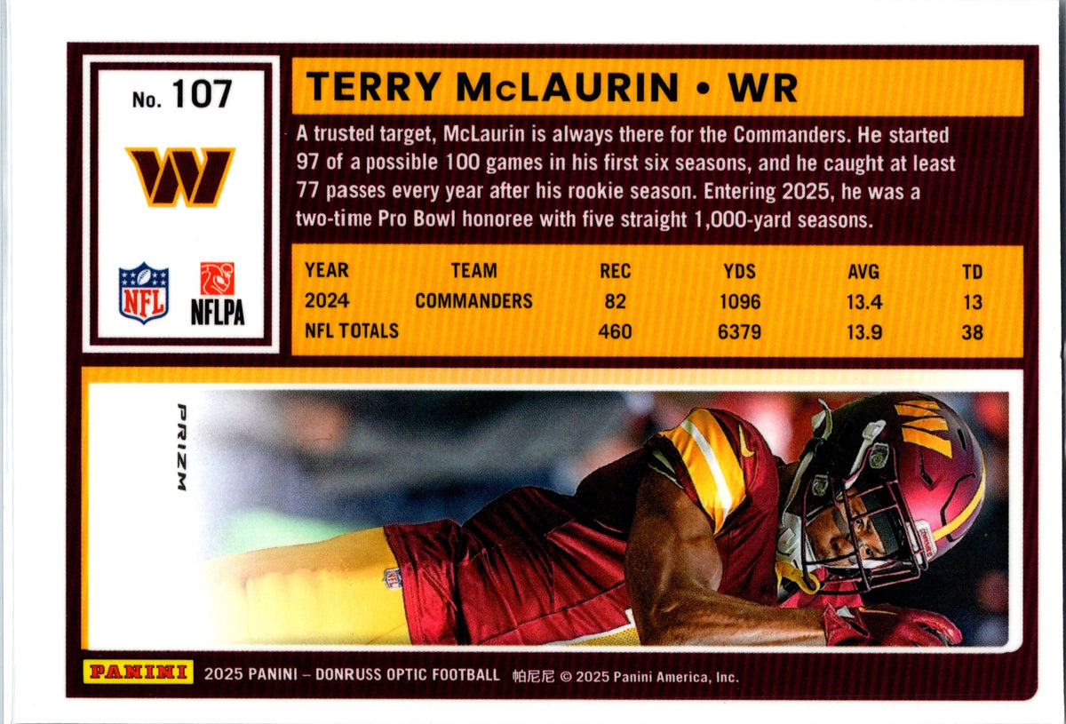 2025 Donruss Optic #107 Terry McLaurin Stars