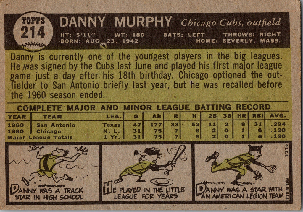 1961 Topps #214 Danny Murphy