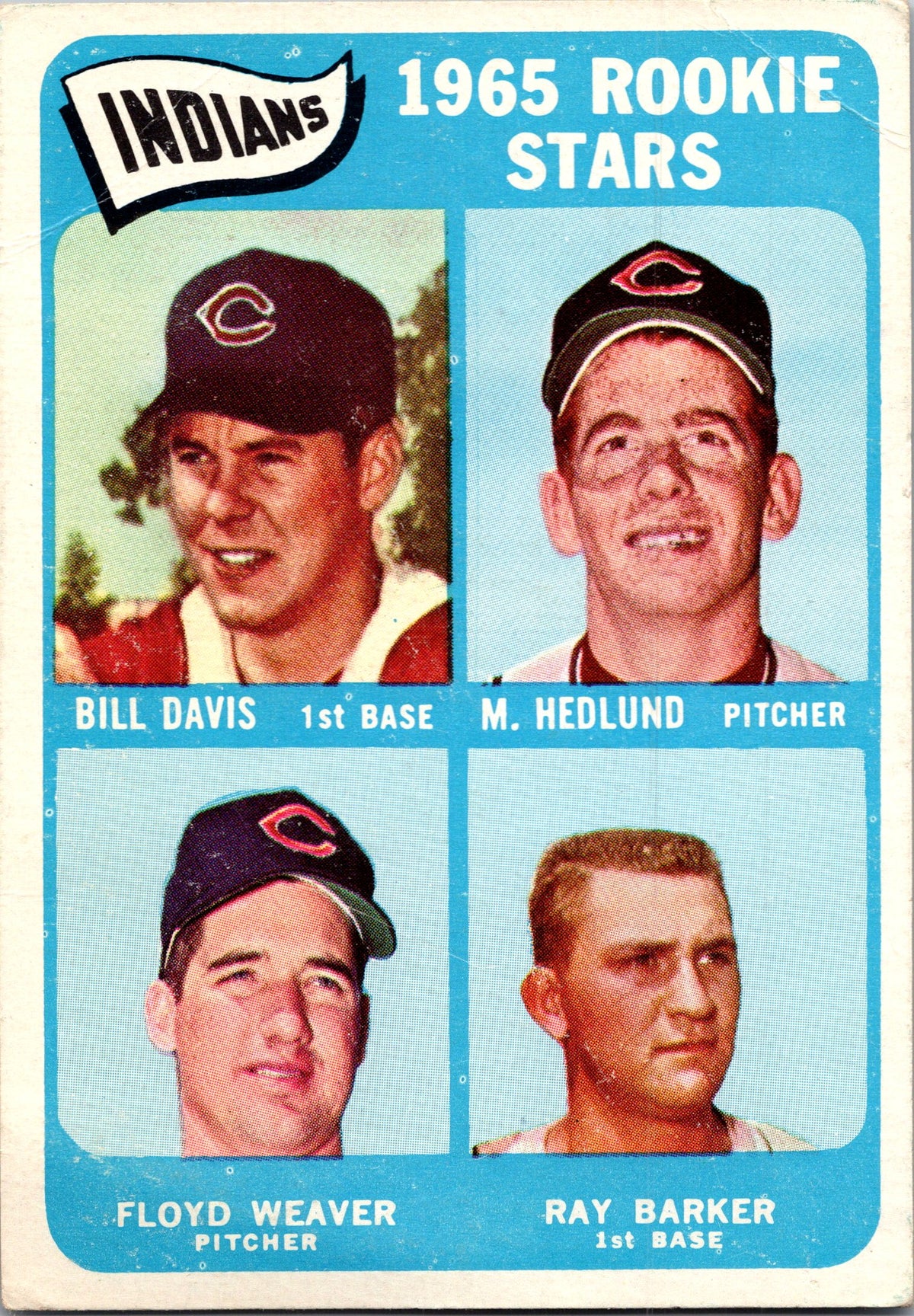 1965 Topps #546 Indians 1965 Rookie Stars (Davis / Hedlund / Weaver / Barker)