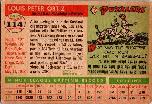 1955 Topps #114 Lou Ortiz