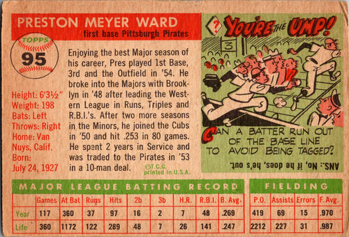 1955 Topps #95 Preston Ward