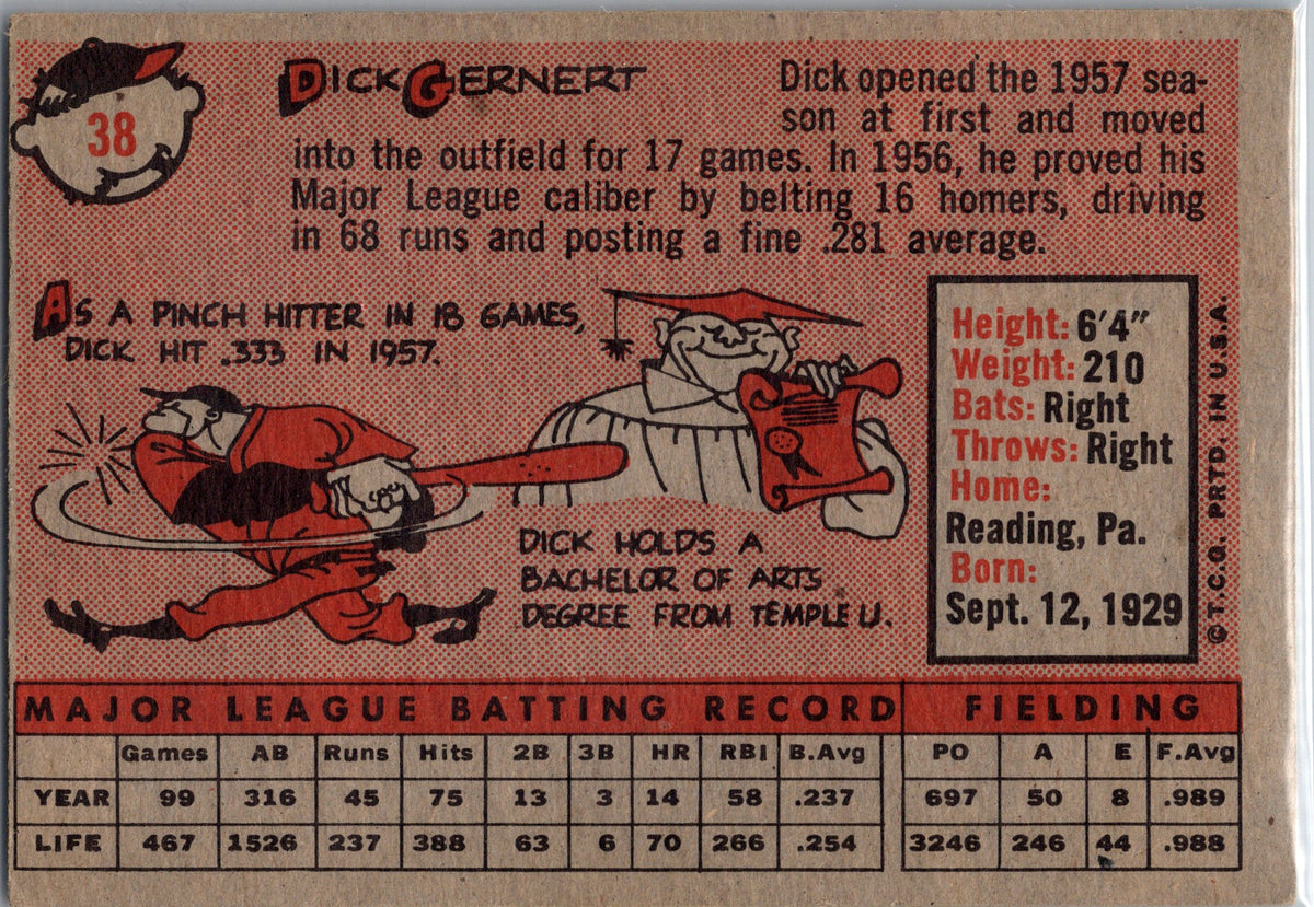 1958 Topps #38 Dick Gernert