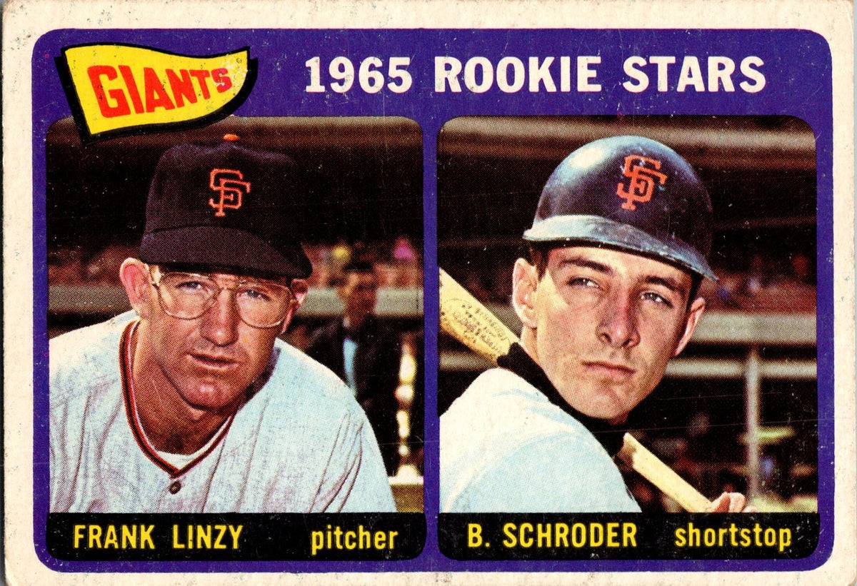 1965 Topps #589 Giants 1965 Rookie Stars (Frank Linzy / Bob Schroder)