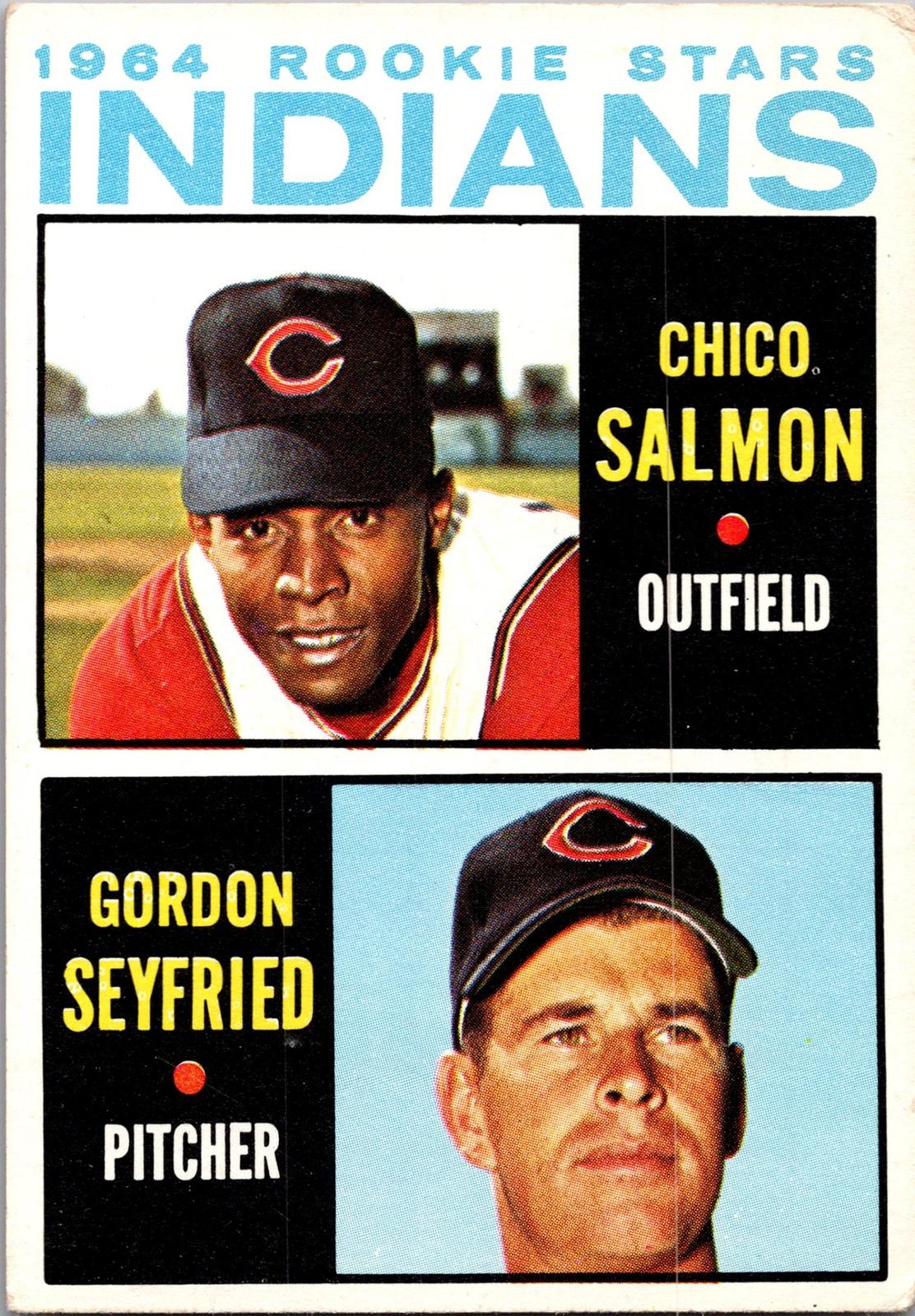 1964 Topps #499 Indians 1964 Rookie Stars (Chico Salmon / Gordon Seyfried)