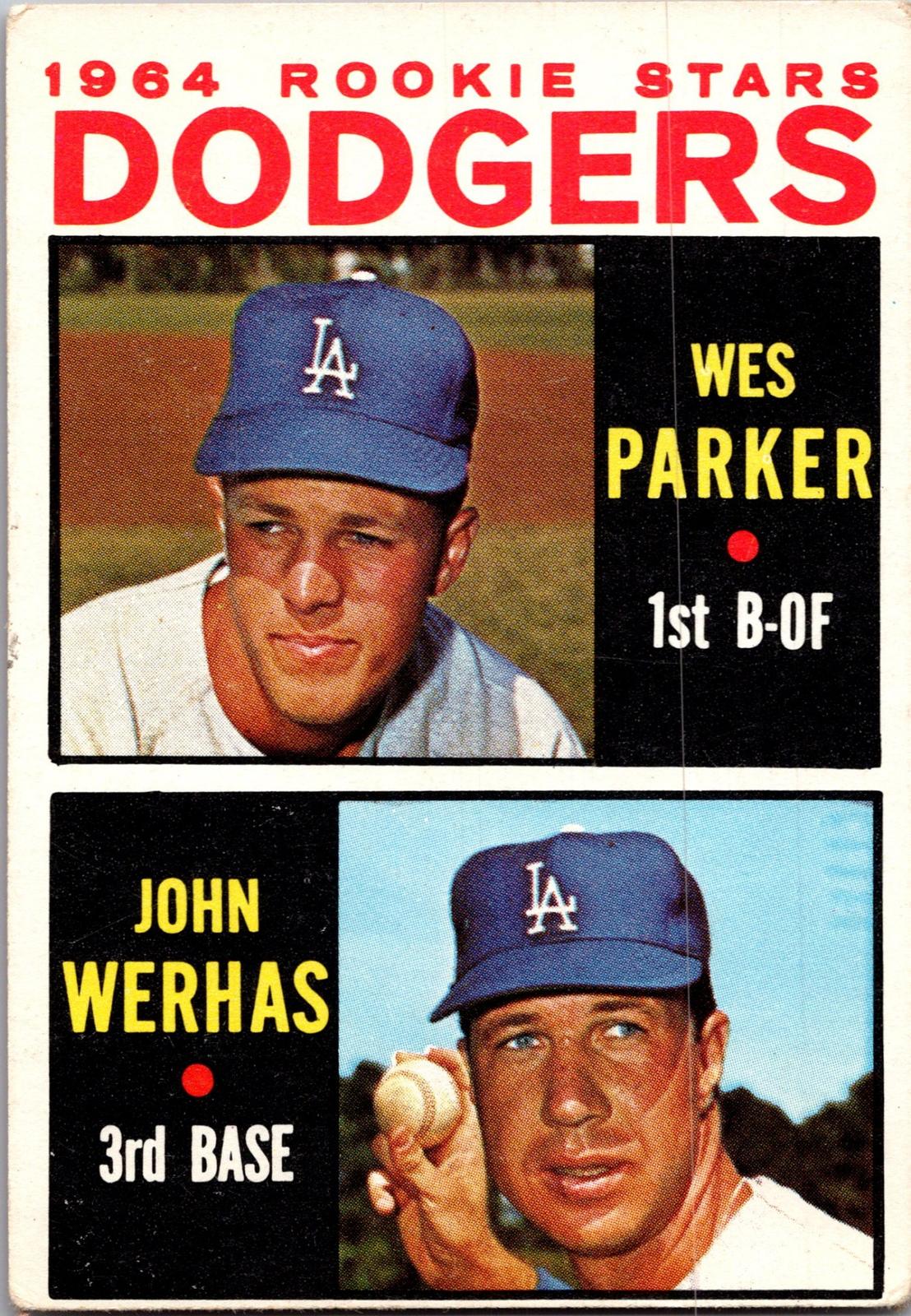 1964 Topps #456 Dodgers 1964 Rookie Stars (Wes Parker / John Werhas)