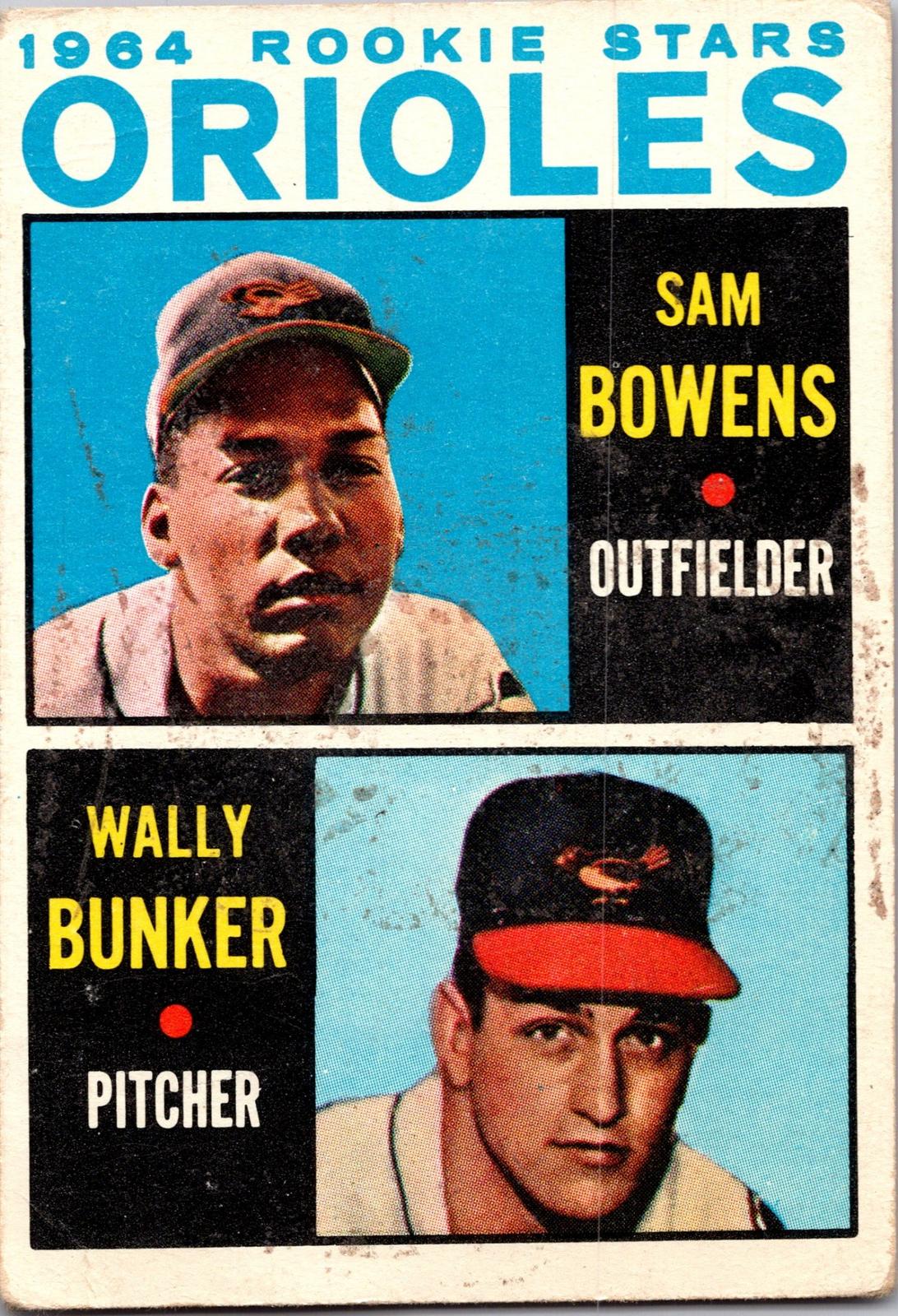 1964 Topps #201 Orioles 1964 Rookie Stars (Sam Bowens / Wally Bunker)