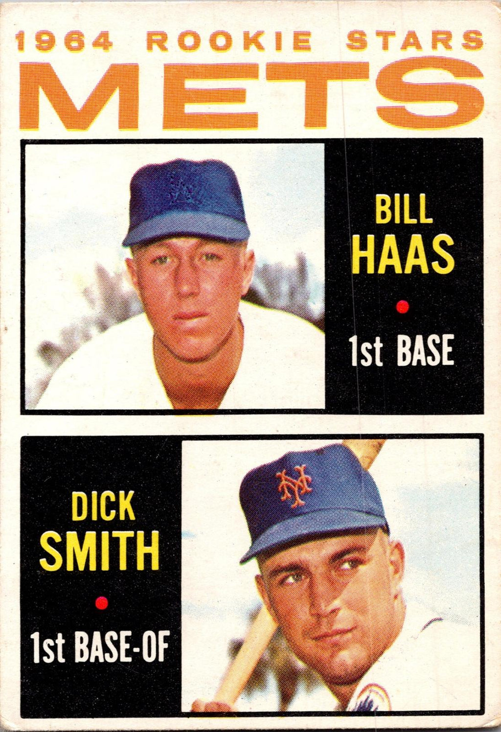1964 Topps #398 Mets 1964 Rookie Stars (Bill Haas / Dick Smith)
