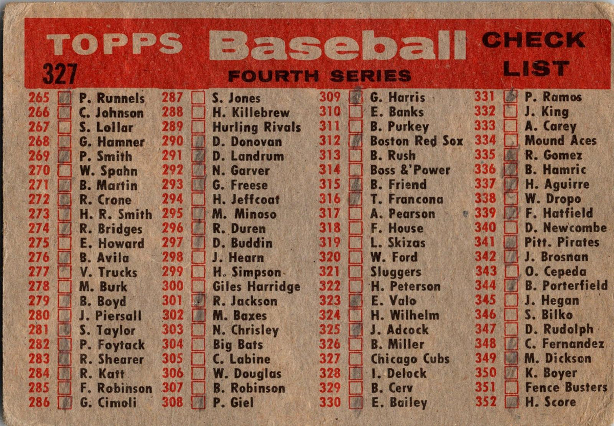 1958 Topps #327 Chicago Cubs