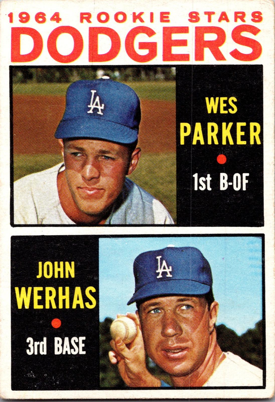 1964 Topps #456 Dodgers 1964 Rookie Stars (Wes Parker / John Werhas)