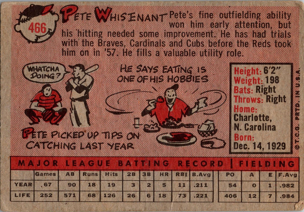 1958 Topps #466 Pete Whisenant