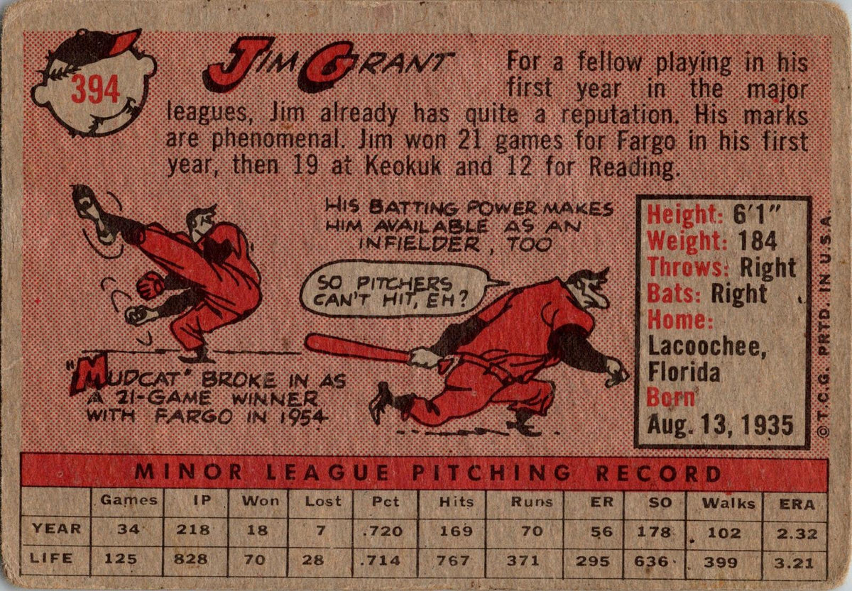 1958 Topps #394 Jim Grant