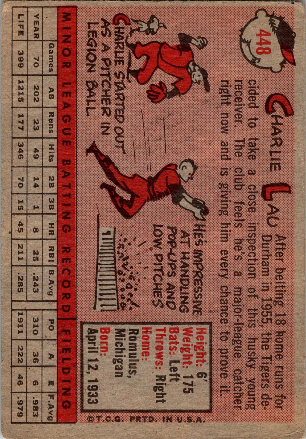 1958 Topps #448 Charlie Lau