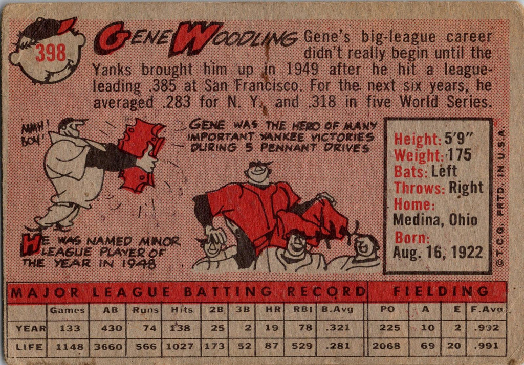 1958 Topps #398 Gene Woodling