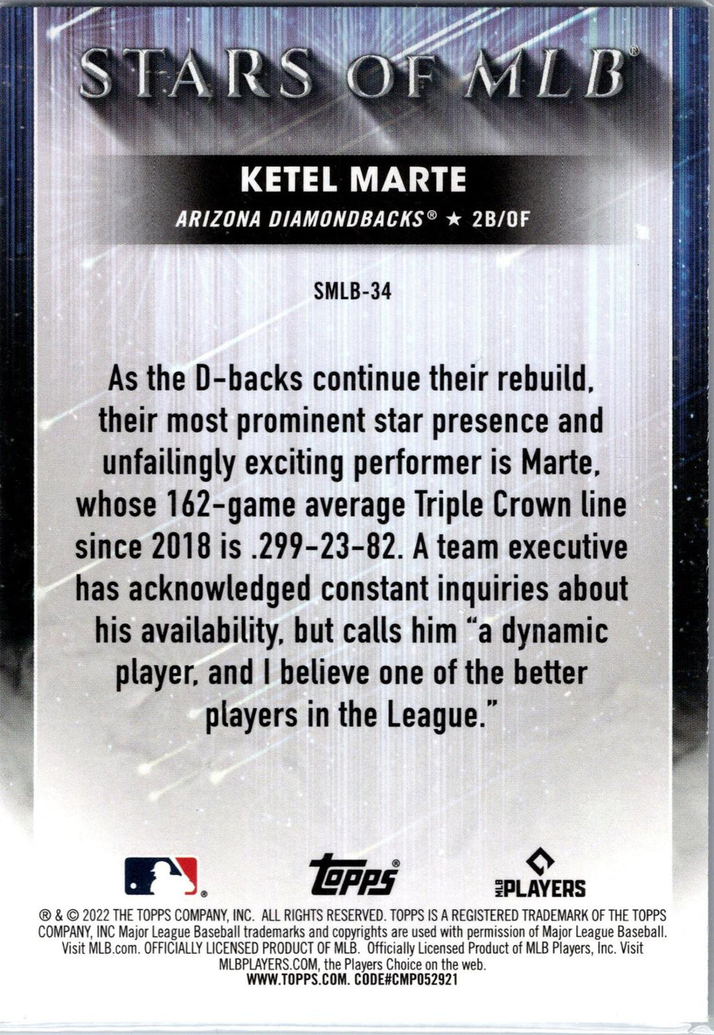 2022 Topps #SMLBC-34 Ketel Marte Stars of MLB Chrome