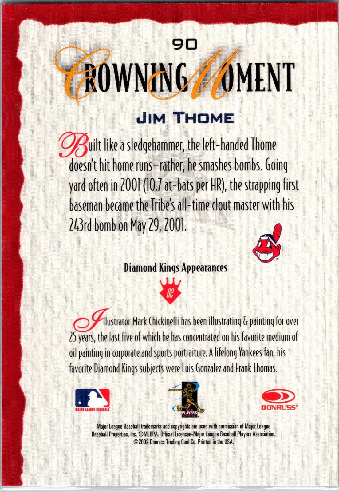 2002 Donruss Diamond Kings #90 Jim Thome