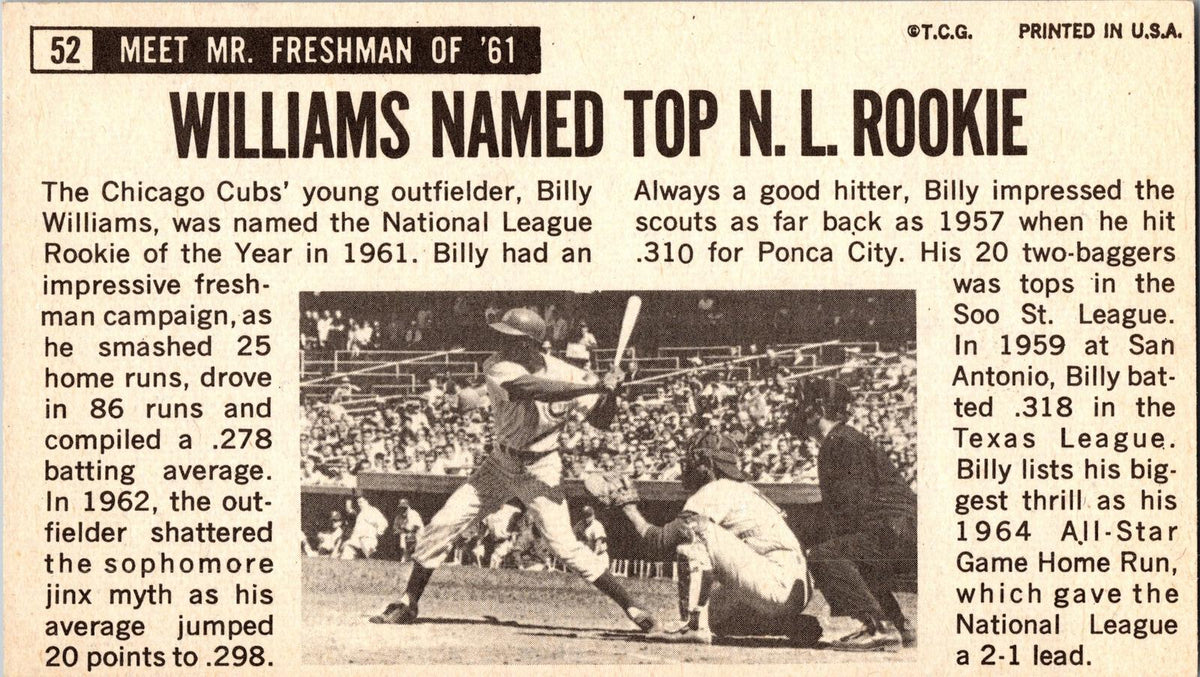 1964 Topps Giants #52 Billy Williams