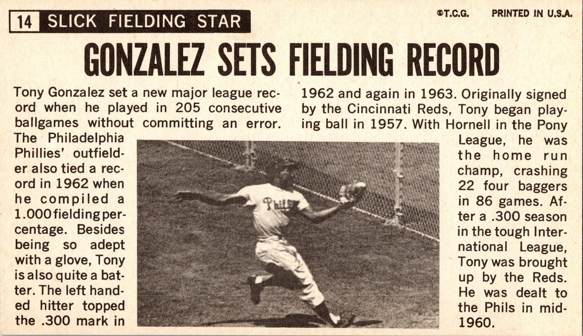 1962 Topps #534 Tony Gonzalez