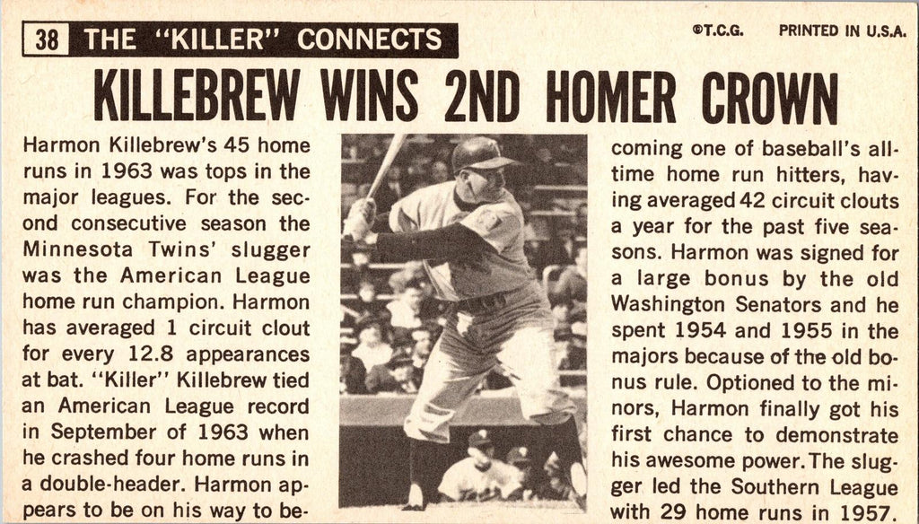 1964 Topps Giants #38 Harmon Killebrew