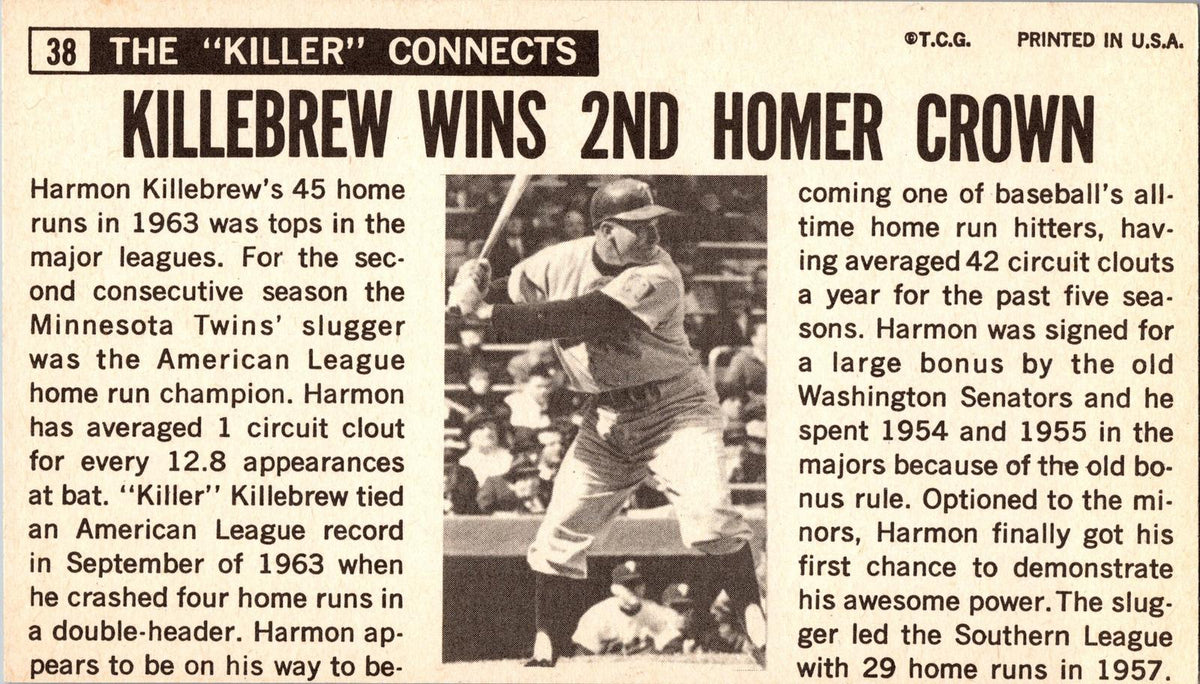 1964 Topps Giants #38 Harmon Killebrew