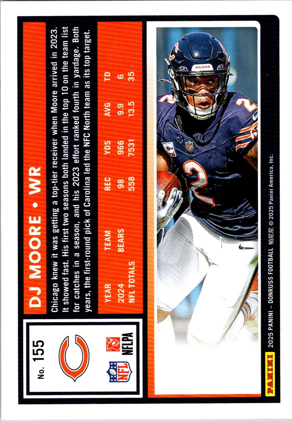 2025 Donruss #155 DJ Moore