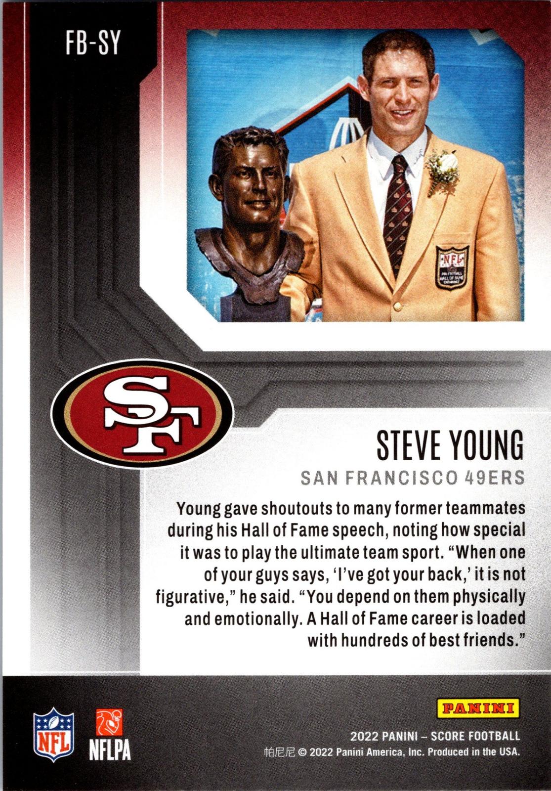 2022 Score #FB-SY Steve Young First Ballot