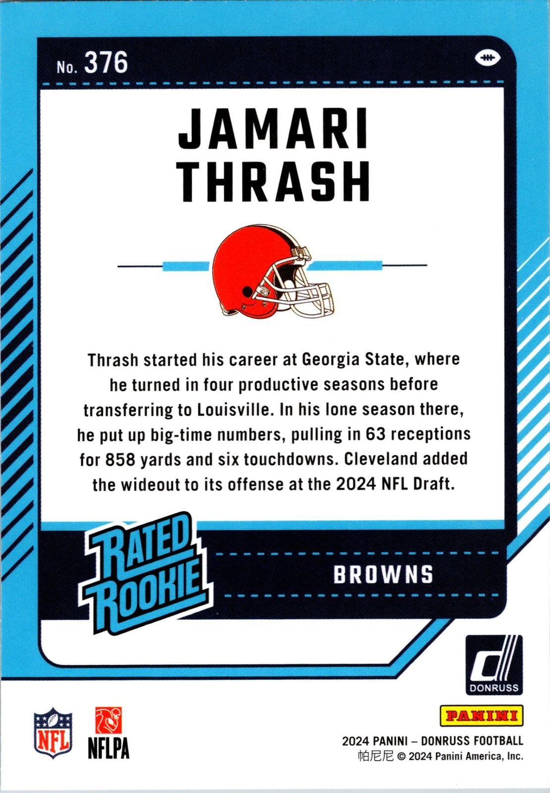 2024 Donruss #376 Jamari Thrash