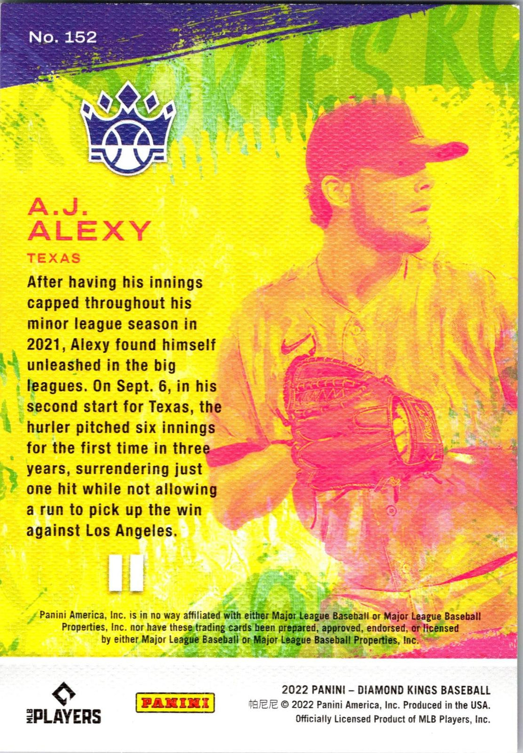 2022 Panini Diamond Kings #152 A.J. Alexy