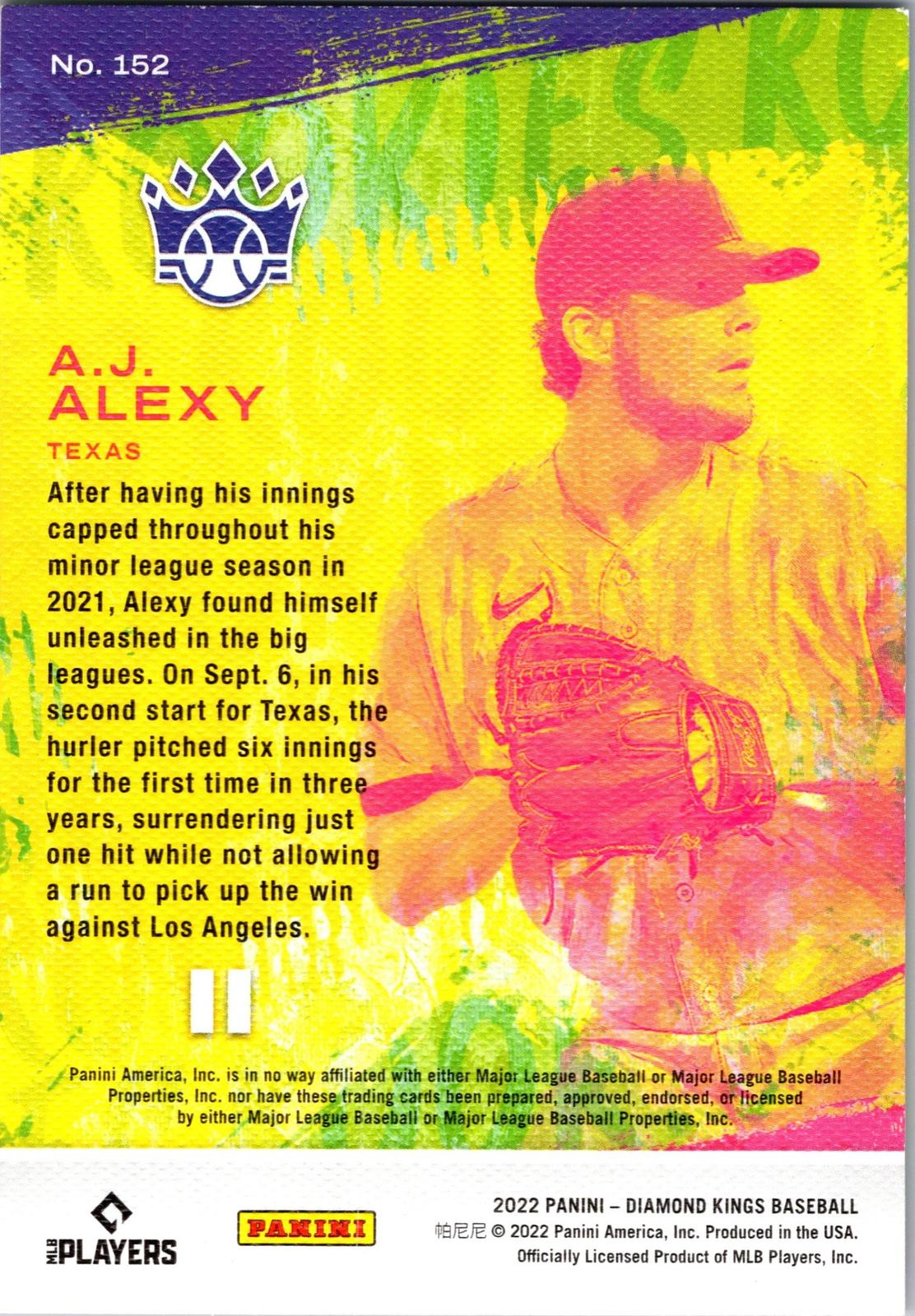 2022 Panini Diamond Kings #152 A.J. Alexy