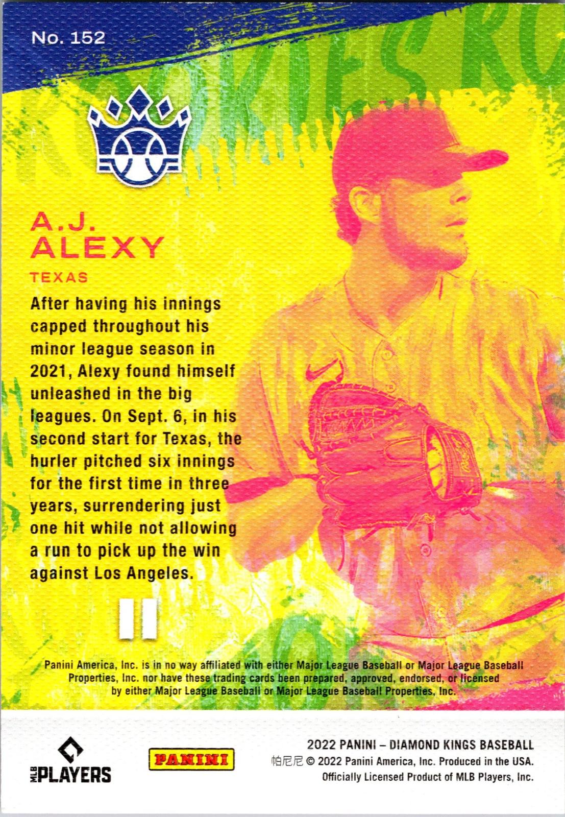2022 Panini Diamond Kings #152 A.J. Alexy