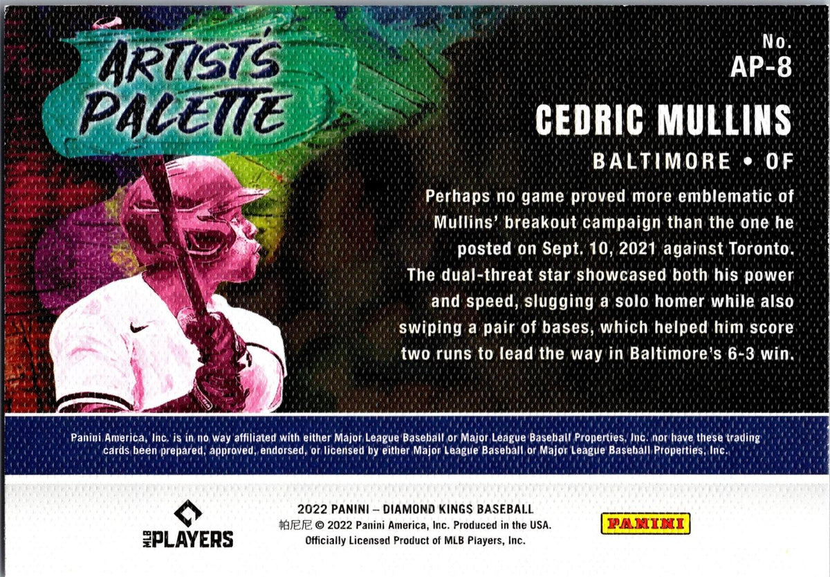 2022 Panini Diamond Kings #AP-8 Cedric Mullins Artist's Palette
