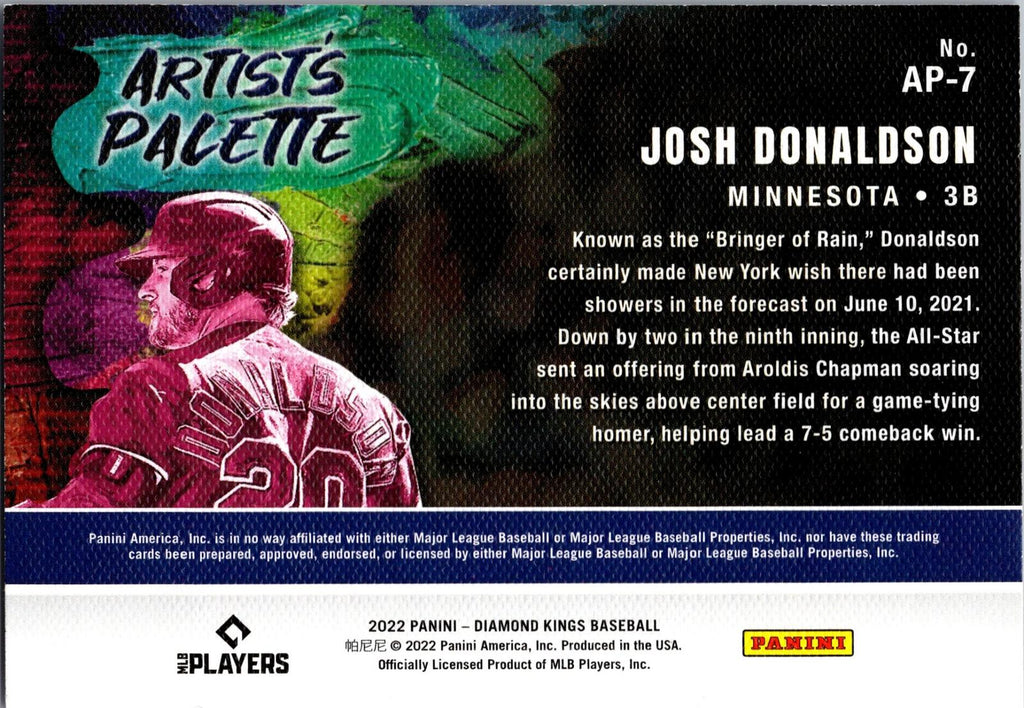 2022 Panini Diamond Kings #AP-7 Josh Donaldson Artist's Palette