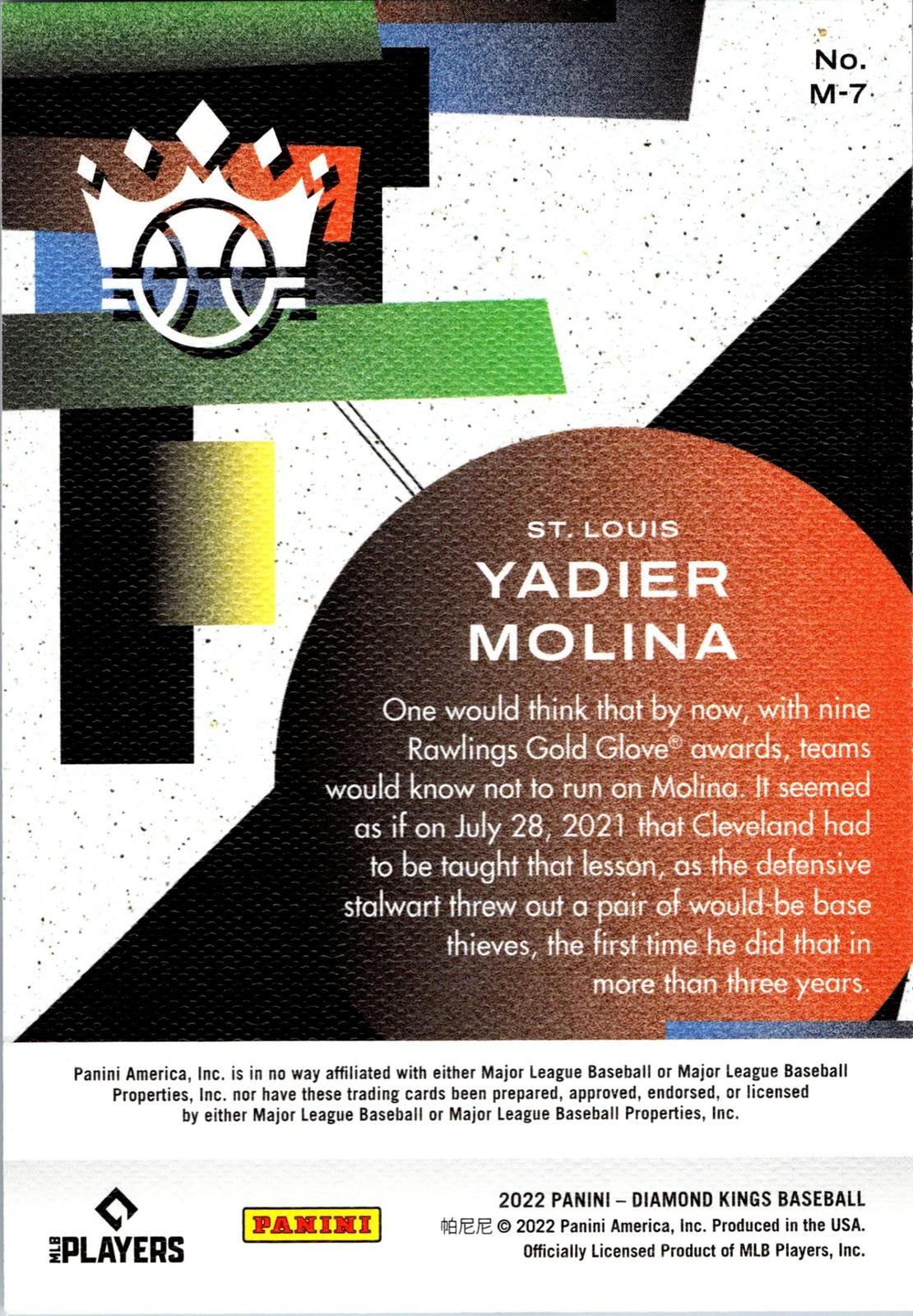 2022 Panini Diamond Kings #M-7 Yadier Molina Maestros