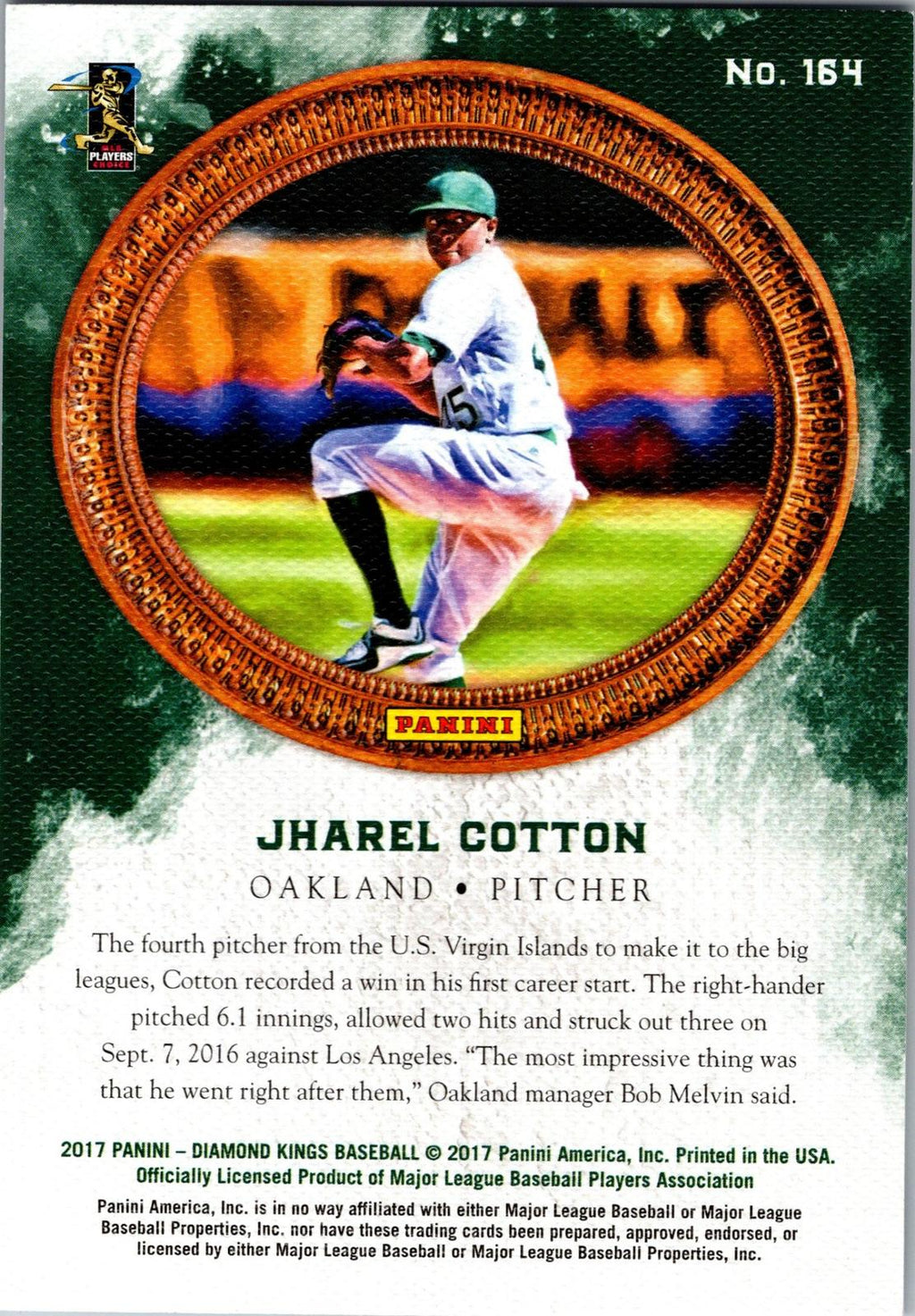 2017 Panini Diamond Kings #164 Jharel Cotton