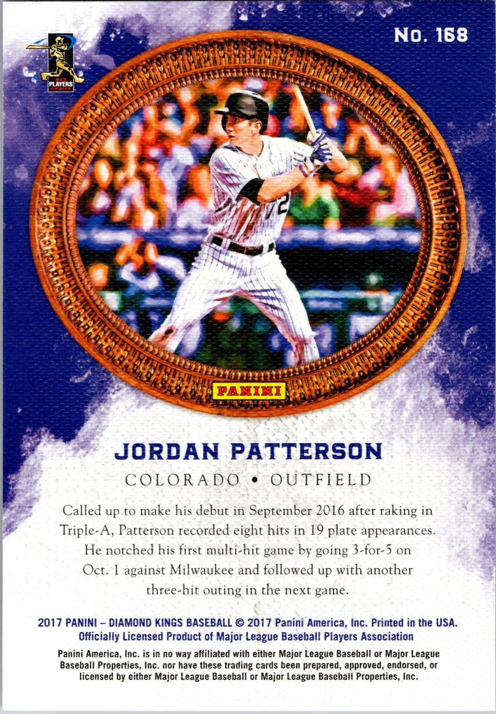 2017 Panini Diamond Kings #168 Jordan Patterson