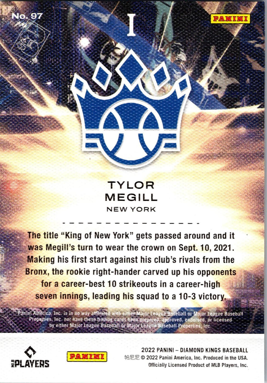 2022 Panini Diamond Kings #97 Tylor Megill