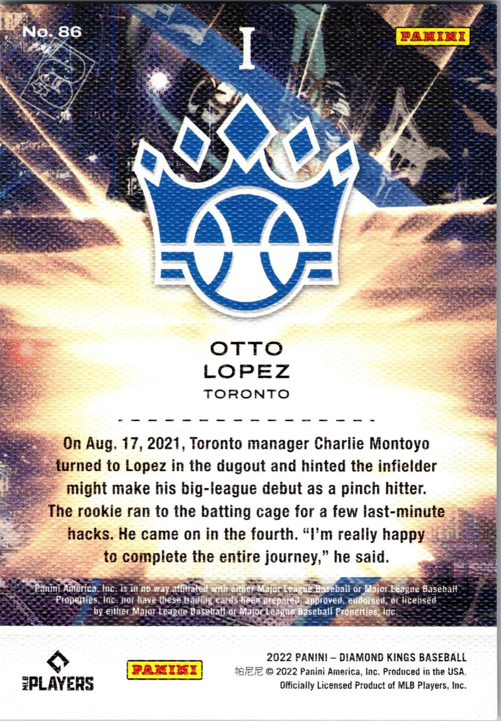 2022 Panini Diamond Kings #86 Otto Lopez