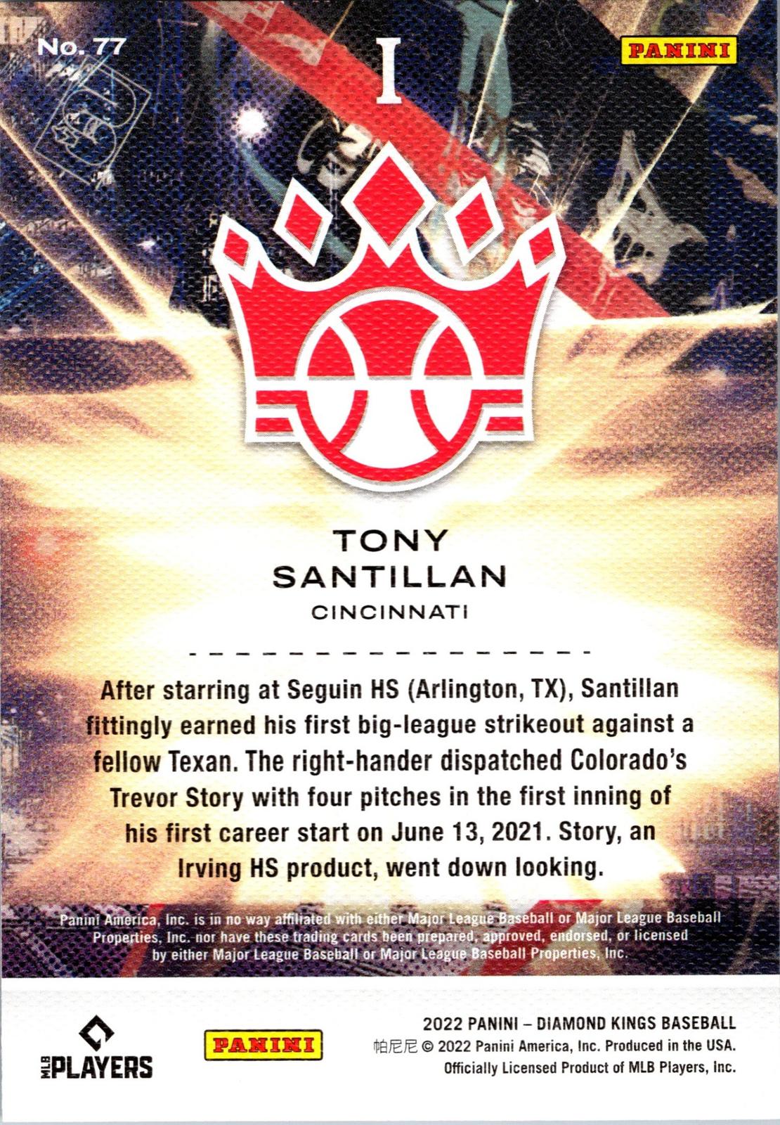 2022 Panini Diamond Kings #77 Tony Santillan