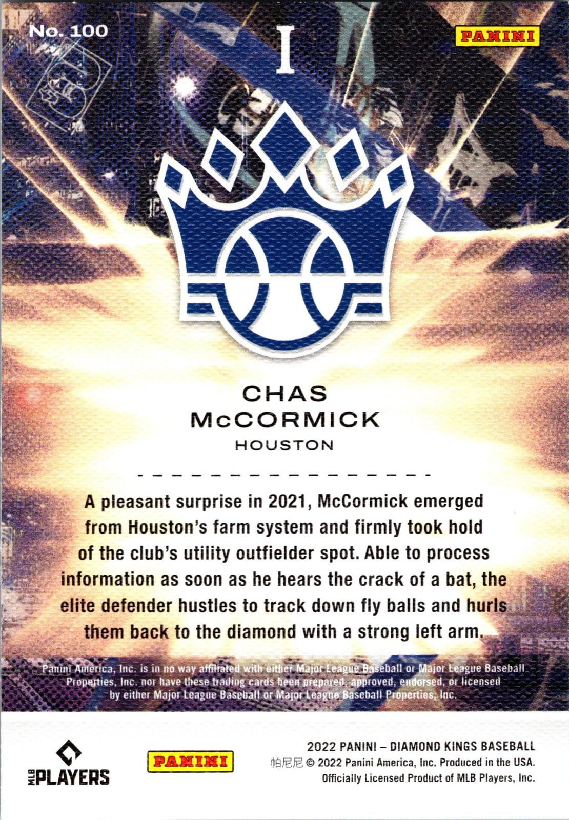 2022 Panini Diamond Kings #100 Chas McCormick