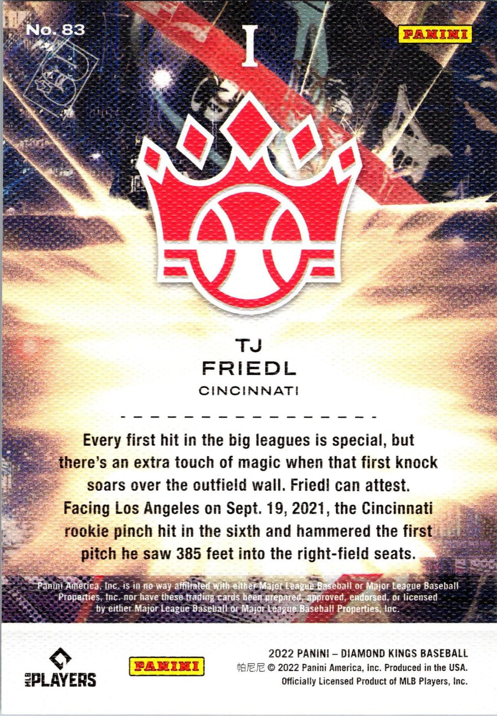 2022 Panini Diamond Kings #83 TJ Friedl