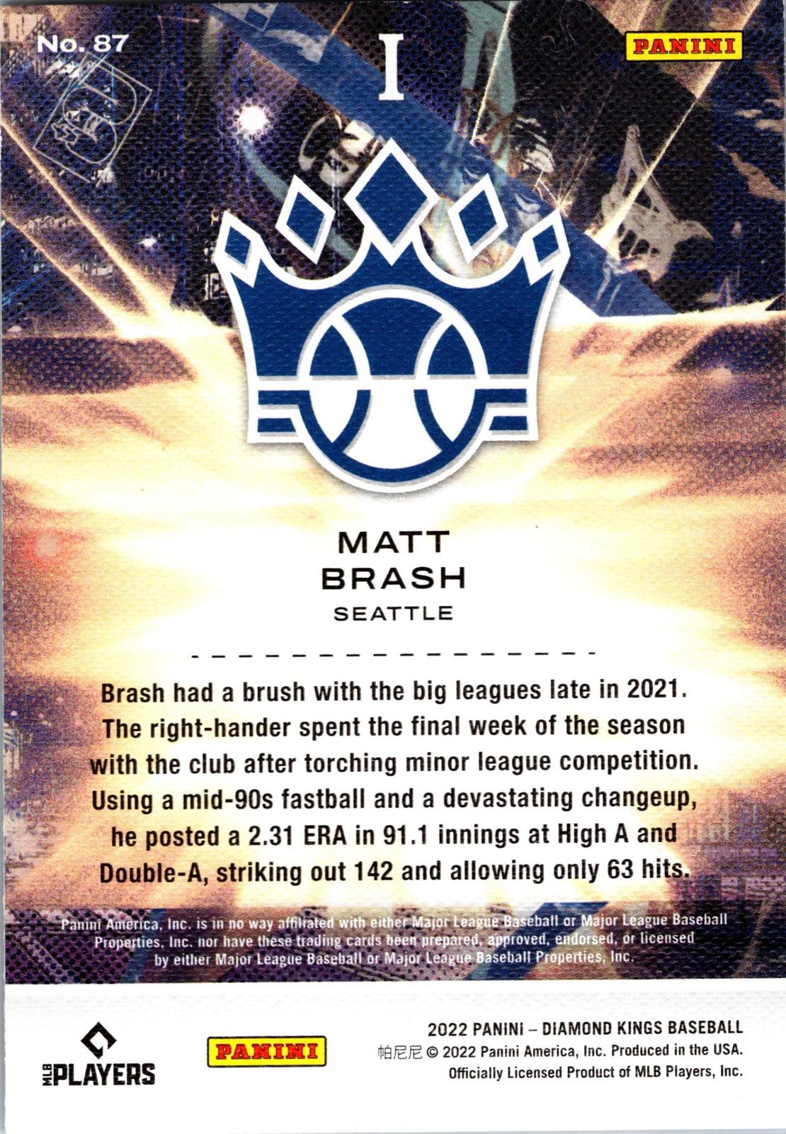 2022 Panini Diamond Kings #87 Matt Brash