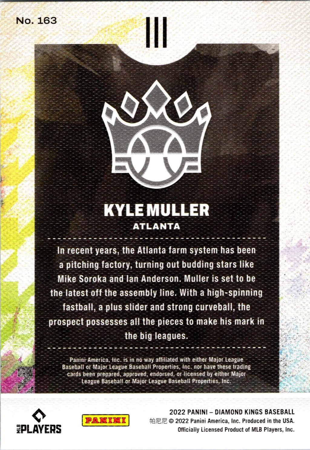 2022 Panini Diamond Kings #163 Kyle Muller