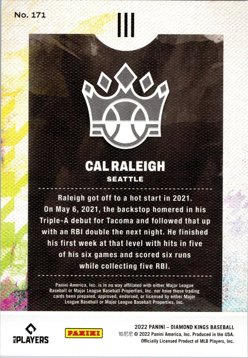 2022 Panini Diamond Kings #171 Cal Raleigh