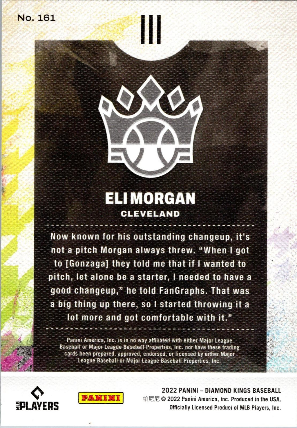 2022 Panini Diamond Kings #161 Eli Morgan