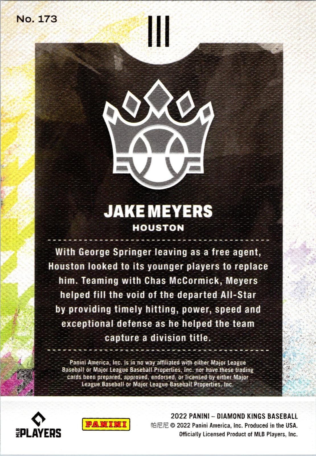 2022 Panini Diamond Kings #173 Jake Meyers