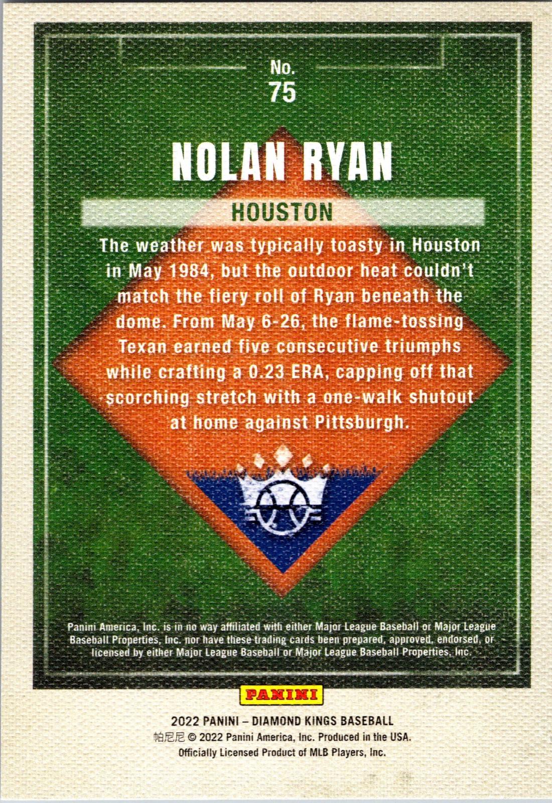 2022 Panini Diamond Kings #75 Nolan Ryan