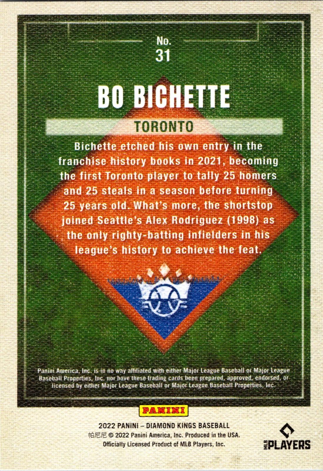 2022 Panini Diamond Kings #31 Bo Bichette