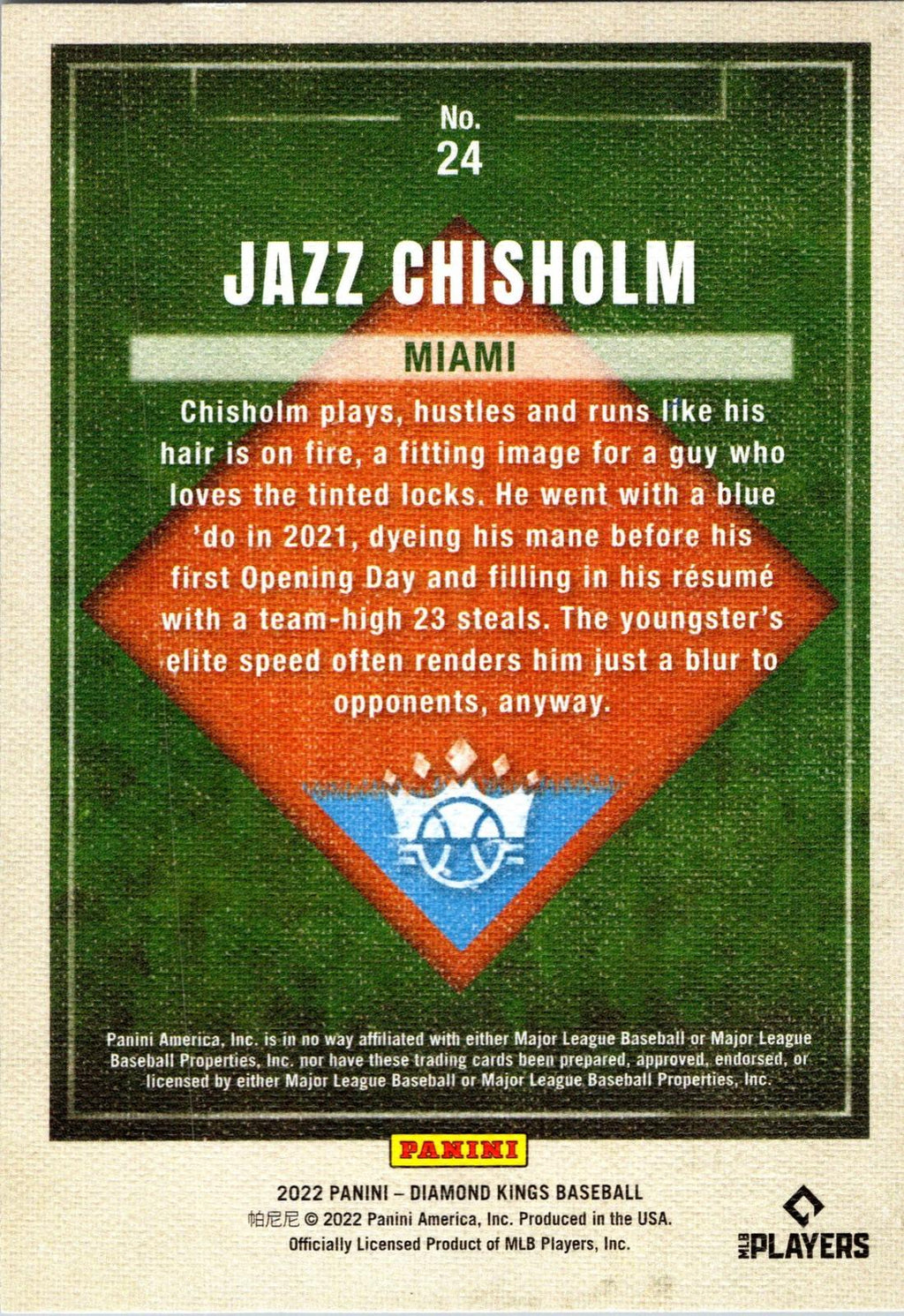 2022 Panini Diamond Kings #24 Jazz Chisholm