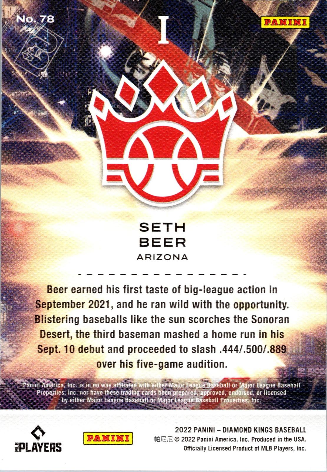 2022 Panini Diamond Kings #78 Seth Beer